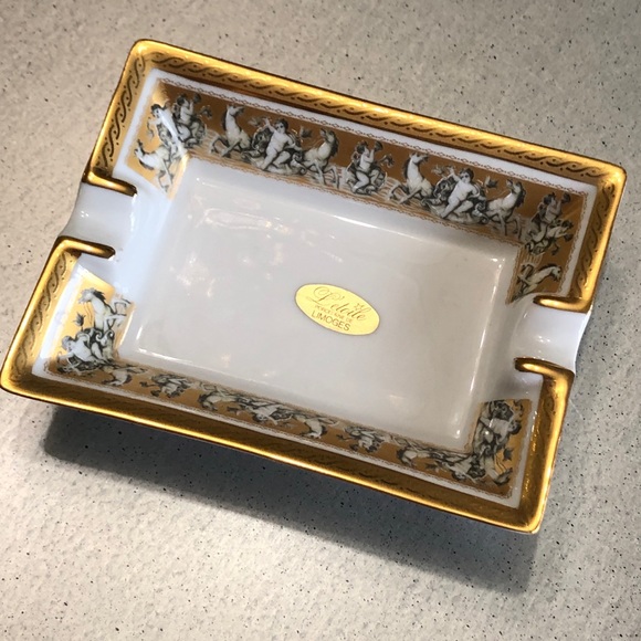 LIMOGES 22k gold /Cherubs/horses rings+things dish - Picture 2 of 11